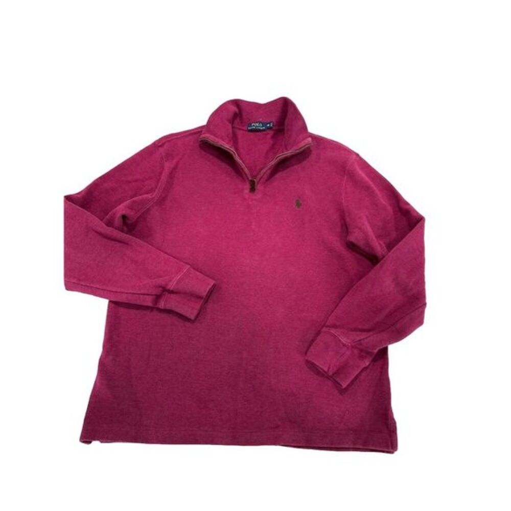 Ralph Lauren Men's 1/4 Zip Pullover Sweater Medium‎ Green Logo